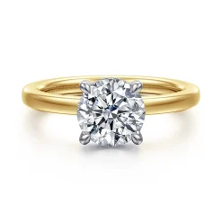 Gabriel & Co. Austria - 14K White-Yellow Gold Round Diamond Engagement Ring