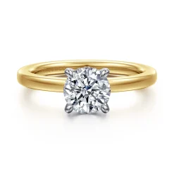 Clearance Gabriel & Co. Austria - 14K White-Yellow Gold Round Diamond Engagement Ring