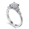 Clearance Gabriel & Co. Avah - 14K White Gold Cushion Cut Diamond Cluster Engagement Ring