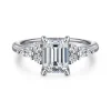Online Gabriel & Co. Avah - 14K White Gold Emerald Cut Diamond Cluster Engagement Ring