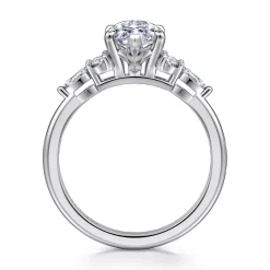 Hot Gabriel & Co. Avah - 18K White Gold Marquise Diamond Cluster Engagement Ring