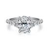 Discount Gabriel & Co. Avah - 14K White Gold Oval Diamond Cluster Engagement Ring