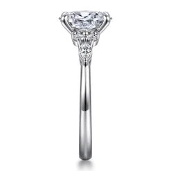 Discount Gabriel & Co. Avah - 14K White Gold Oval Diamond Cluster Engagement Ring