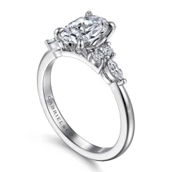 Discount Gabriel & Co. Avah - 14K White Gold Oval Diamond Cluster Engagement Ring