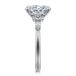 Best Gabriel & Co. Avah - 14K White Gold Oval Diamond Cluster Engagement Ring
