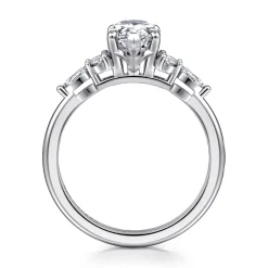 Best Gabriel & Co. Avah - 18K White Gold Pear Shape Diamond Cluster Engagement Ring