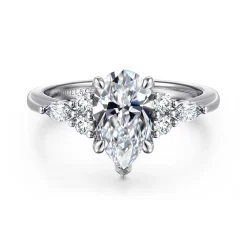 Online Gabriel & Co. Avah - 14K White Gold Pear Shape Diamond Cluster Engagement Ring
