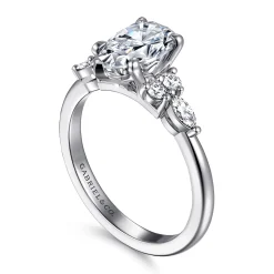 Online Gabriel & Co. Avah - 14K White Gold Pear Shape Diamond Cluster Engagement Ring