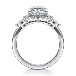 Clearance Gabriel & Co. Avah - 18K White Gold Princess Cut Diamond Cluster Engagement Ring