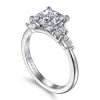Sale Gabriel & Co. Avah - 14K White Gold Princess Cut Diamond Cluster Engagement Ring