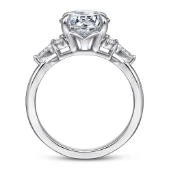 Outlet Gabriel & Co. Avah - 14K White Gold Round Diamond Cluster Engagement Ring