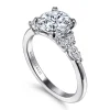 Gabriel & Co. Avah - 14K White Gold Round Diamond Cluster Engagement Ring
