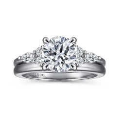 Gabriel & Co. Avah - 14K White Gold Round Diamond Cluster Engagement Ring