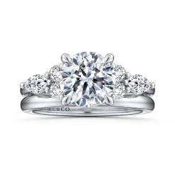 Discount Gabriel & Co. Avah - 14K White Gold Round Diamond Engagement Ring