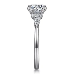New Gabriel & Co. Avah - 18K White Gold Round Diamond Cluster Engagement Ring