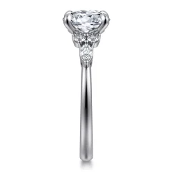 New Gabriel & Co. Avah - 14K White Gold Round Diamond Cluster Engagement Ring