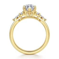 Clearance Gabriel & Co. Avah - 14K Yellow Gold Marquise Diamond Cluster Engagement Ring