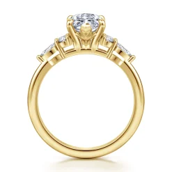 Discount Gabriel & Co. Avah - 14K Yellow Gold Marquise Diamond Cluster Engagement Ring