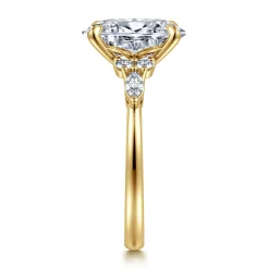 Discount Gabriel & Co. Avah - 14K Yellow Gold Oval Diamond Cluster Engagement Ring