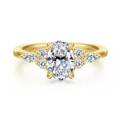 Online Gabriel & Co. Avah - 14K Yellow Gold Oval Diamond Cluster Engagement Ring