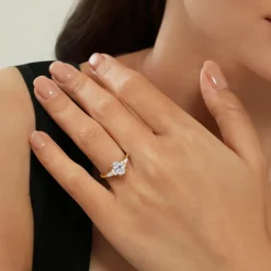 Online Gabriel & Co. Avah - 14K Yellow Gold Oval Diamond Cluster Engagement Ring