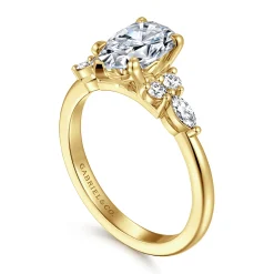 Online Gabriel & Co. Avah - 14K Yellow Gold Pear Shape Diamond Cluster Engagement Ring