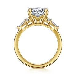Online Gabriel & Co. Avah - 14K Yellow Gold Round Diamond Cluster Engagement Ring