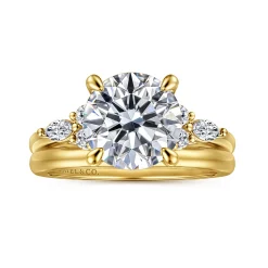 Online Gabriel & Co. Avah - 14K Yellow Gold Round Diamond Cluster Engagement Ring