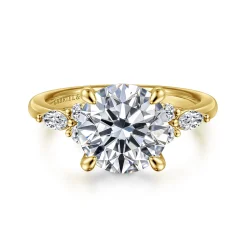 Online Gabriel & Co. Avah - 14K Yellow Gold Round Diamond Cluster Engagement Ring