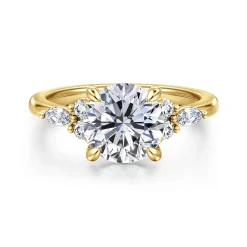 Outlet Gabriel & Co. Avah - 14K Yellow Gold Round Diamond Cluster Engagement Ring