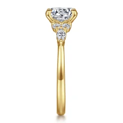 Sale Gabriel & Co. Avah - 14K Yellow Gold Round Diamond Cluster Engagement Ring
