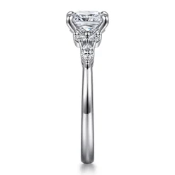 New Gabriel & Co. Avah - Platinum Cushion Cut Diamond Cluster Engagement Ring