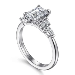 Best Gabriel & Co. Avah - Platinum Emerald Cut Diamond Cluster Engagement Ring