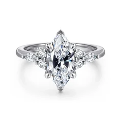 Online Gabriel & Co. Avah - Platinum Marquise Diamond Cluster Engagement Ring