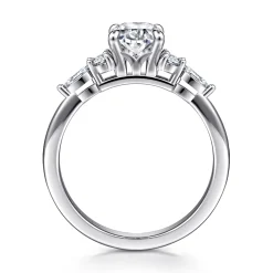 Discount Gabriel & Co. Avah - Platinum Oval Diamond Cluster Engagement Ring