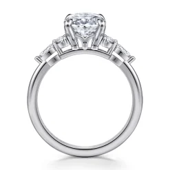 New Gabriel & Co. Avah - Platinum Oval Diamond Cluster Engagement Ring