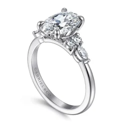 Discount Gabriel & Co. Avah - Platinum Oval Diamond Cluster Engagement Ring