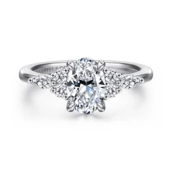 Discount Gabriel & Co. Avah - Platinum Oval Diamond Cluster Engagement Ring