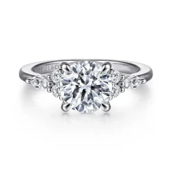Gabriel & Co. Avah - Platinum Pear Shape Diamond Cluster Engagement Ring
