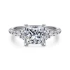 Best Gabriel & Co. Avah - Platinum Princess Cut Diamond Cluster Engagement Ring