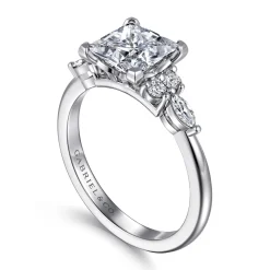 Best Gabriel & Co. Avah - Platinum Princess Cut Diamond Cluster Engagement Ring