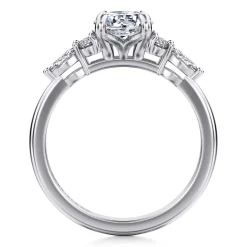 Outlet Gabriel & Co. Avah - Platinum Round Diamond Cluster Engagement Ring