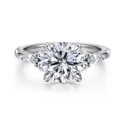 Online Gabriel & Co. Avah - Platinum Round Diamond Cluster Engagement Ring