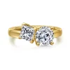 Discount Gabriel & Co. Aveline - 14K Yellow Gold Toi et Moi Round Diamond Engagement Ring