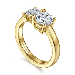 Discount Gabriel & Co. Aveline - 14K Yellow Gold Toi et Moi Round Diamond Engagement Ring