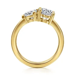 Discount Gabriel & Co. Aveline - 14K Yellow Gold Toi et Moi Round Diamond Engagement Ring