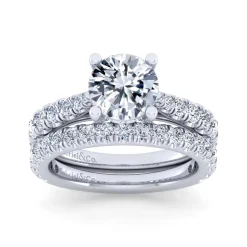 Discount Gabriel & Co. Avery - 14K White Gold Round Diamond Engagement Ring