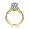 Clearance Gabriel & Co. Avery - 14K White-Yellow Gold Round Diamond Engagement Ring