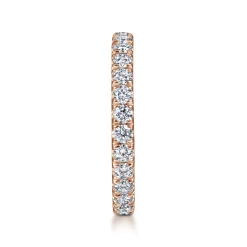 Clearance Gabriel & Co. Avignon - 14K Rose Gold French Pave Set Diamond Eternity Band - 1 ct