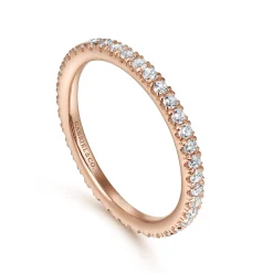 Gabriel & Co. Avignon - 14K Rose Gold French Pave Set Diamond Eternity Band - 0.5 ct